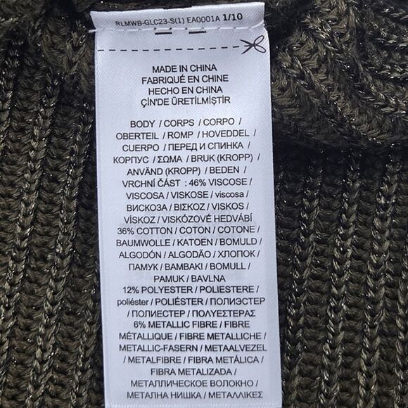 Ralph Lauren Sweater Womens Plus Size 2X Metallic Rib Knit Boat Neck Slouchy - Picture 7 of 8